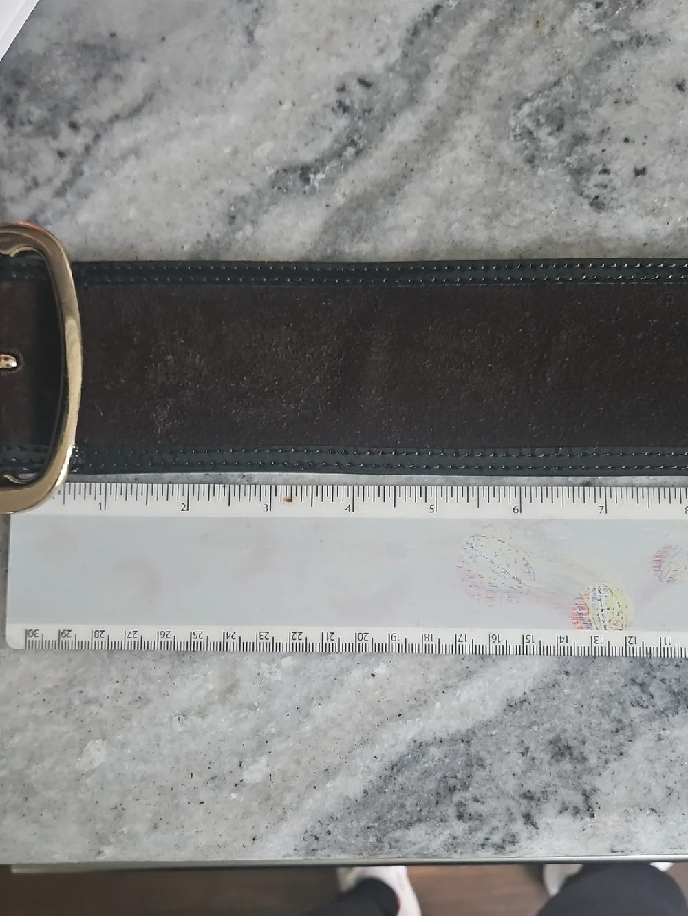 Banana Republic Brown Suede Belt with Gold Buckle